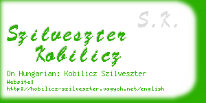 szilveszter kobilicz business card